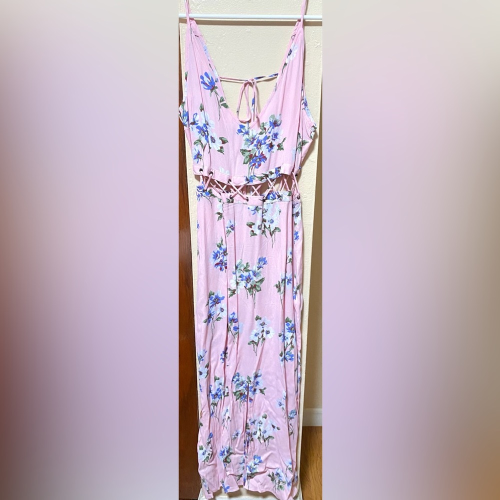 TopShop Pink Floral Maxi Dress Size 4